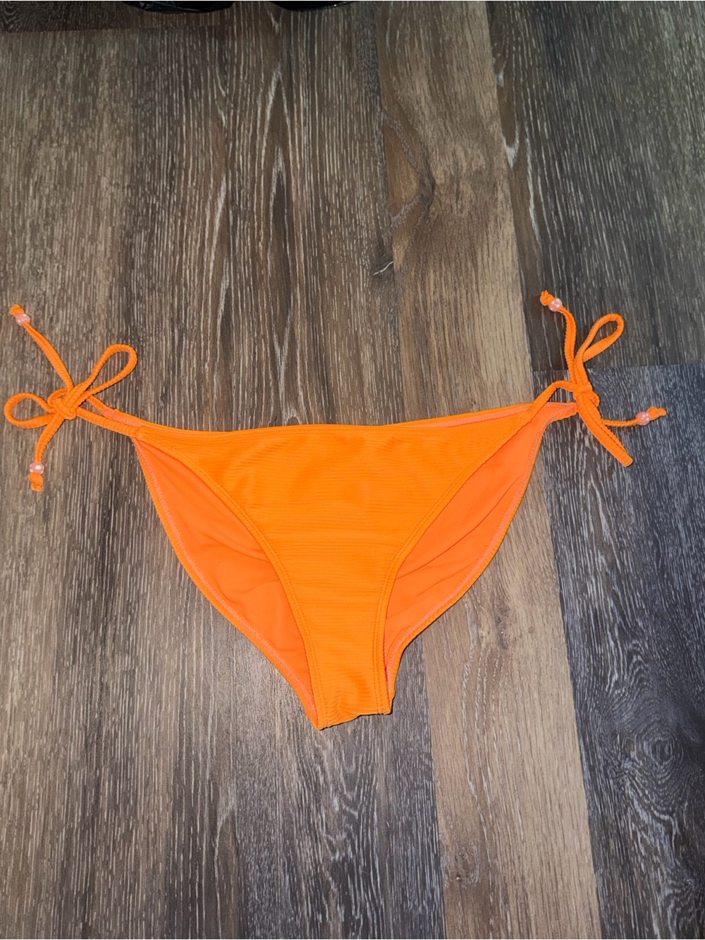 Tie-Side Orange Bikini Bottom for Women